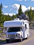 RV Driving Down Road