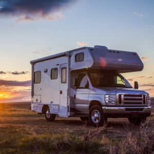 RV in the sunset