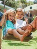 Two children on a swing